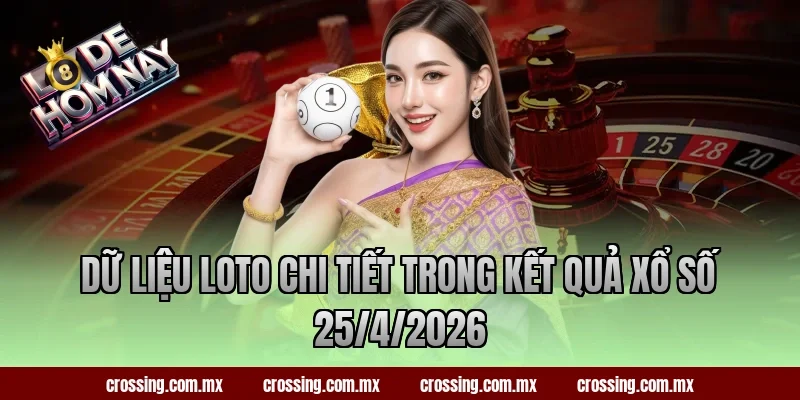 Dữ liệu loto chi tiết trong kết quả xổ số 25/4/2026